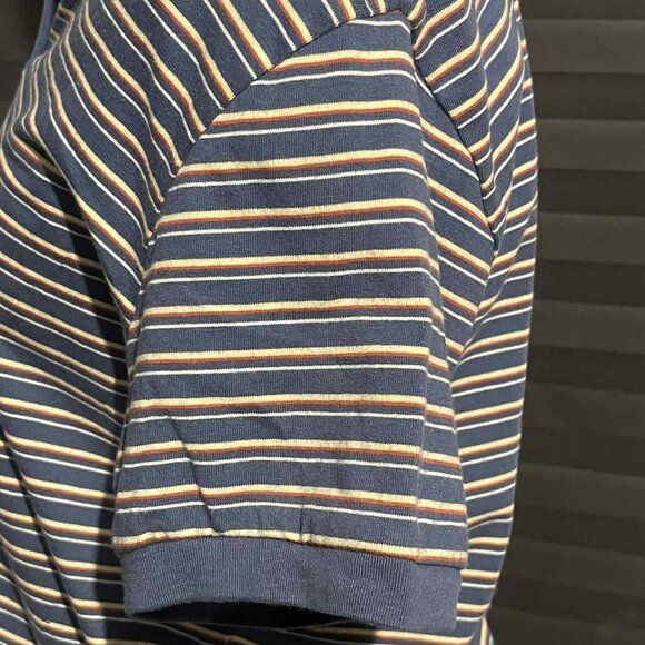 Levi's Women's blue striped collared polo shirt top V neck Size Large NWT - Picture 4 of 6
